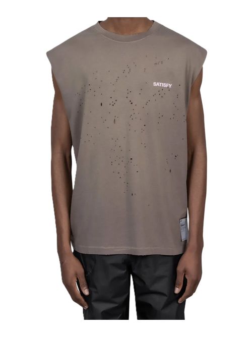 Satisfylogo-print tank top SATISFY | 1100591E02Sun Bleached Falcon